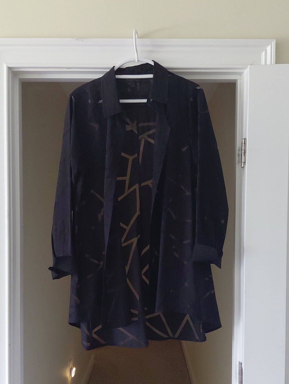Donna Karan Black Tunic with Sheer Accents